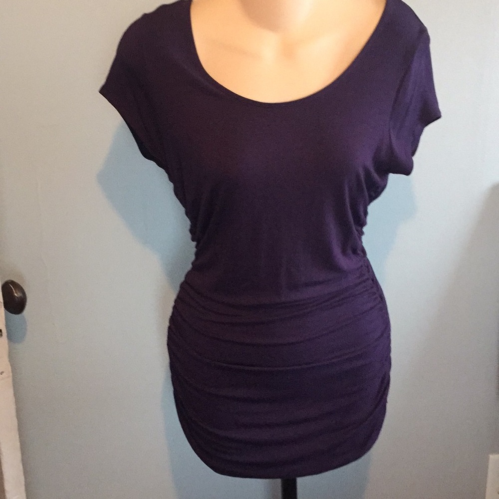 The limited short sleeve purple top , small